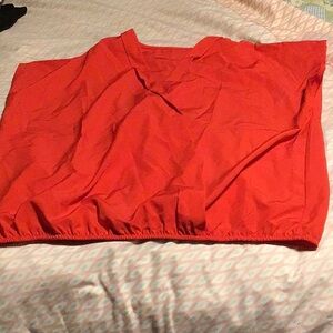 Vibrant Red V-Neck Top